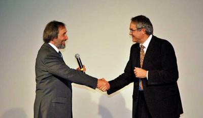 Gino Buscaglia, presidente di Castellinaria e Enrico Rondi, direttore di Banca Raiffeisen