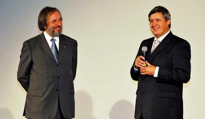 Gino Buscaglia, president of Castellinaria and Sandro Rusconi director of Culture and university studies Department