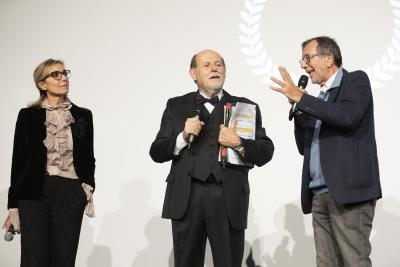 Flavia Marone, Giancarlo Zappoli, Giorgio Verdelli réalisateur 'Enzo Jannacci. Vengo anch'io'