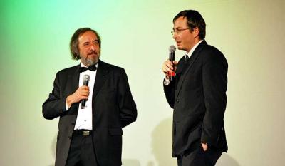 Gino Buscaglia, Castellinaria president and Olivier Père, former artistic director of Festival del film Locarno