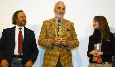 Christopher Lee, Gino Buscaglia and a member of the Jury