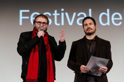 Michael Beltrami producer RSI, Misha Györik director (I ragazzi dello sciopero)- Audience Award